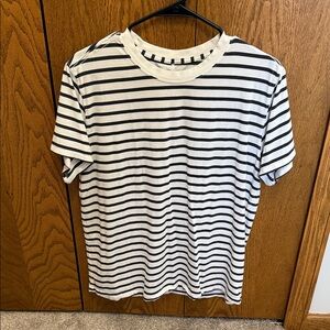 Lululemon All Yours Shirt - Yachtie Stripe White Graphie Grey - Size 6